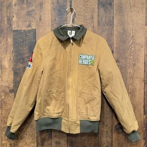 NWT INSERT COIN Company of Heroes 3 Tan Jacket BOMBER small
